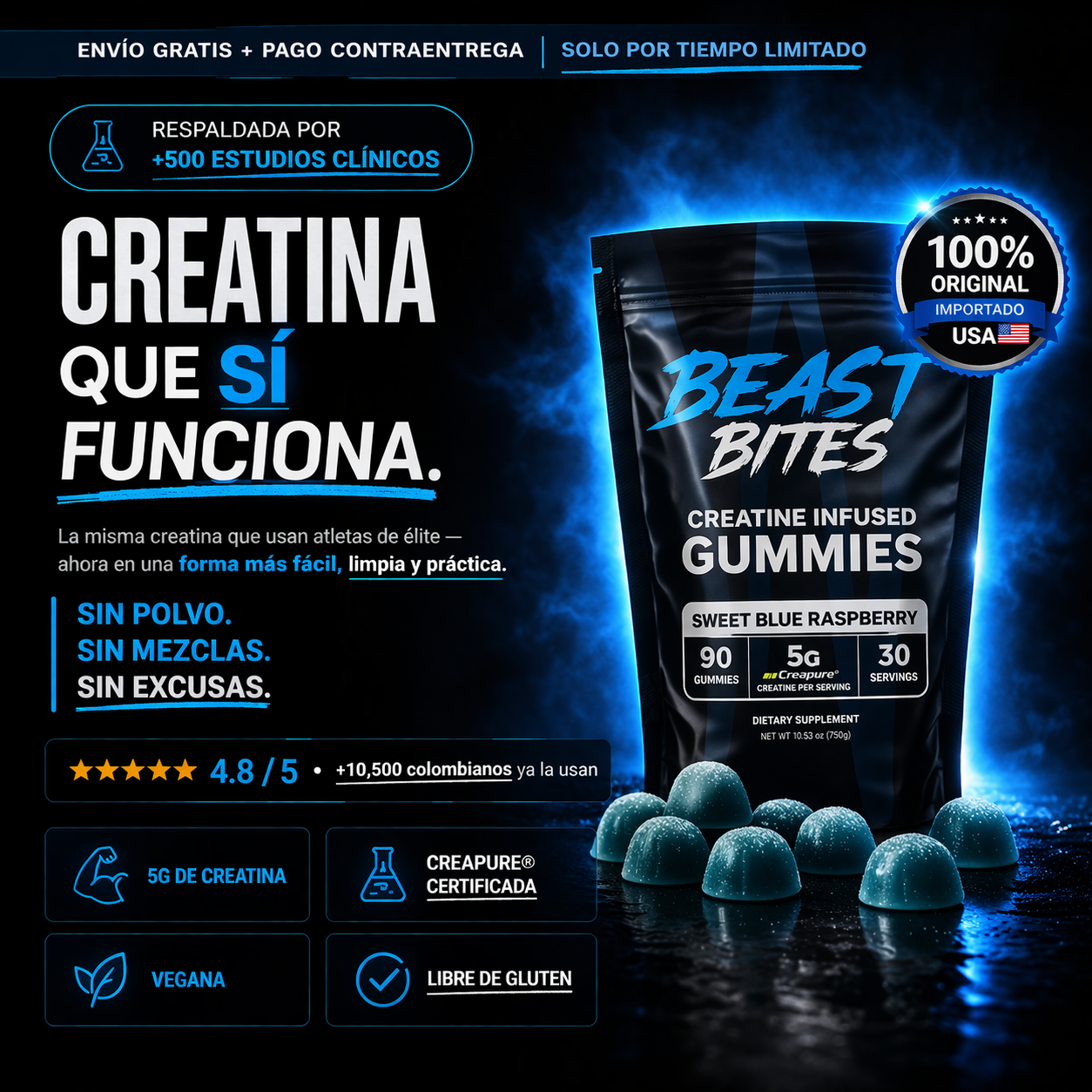 GOMAS CON INFUSIÓN DE CREATINA BEAST BITES™