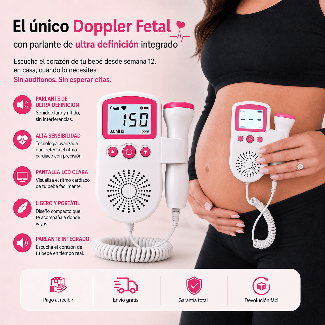 Mi Primer Latido® Monitor de Latidos Prenatal con Parlante HD