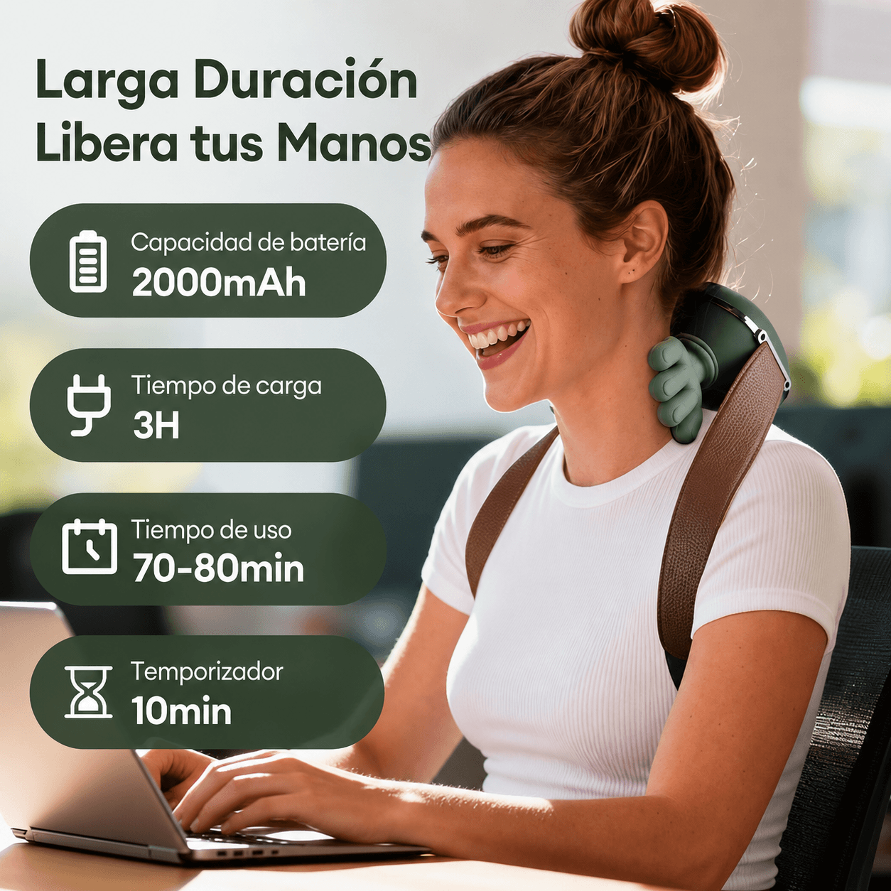 Alivio Pro 4D™ – Masajeador con Calor para Cuello y Espalda