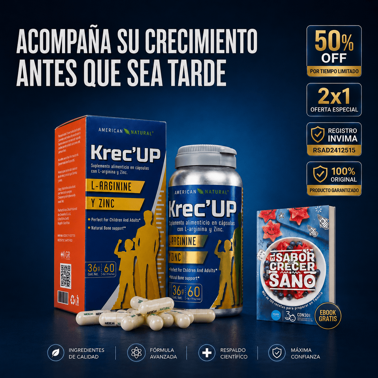 2X1 KREC’UP® ACTIVADOR DE CRECIMIENTO PREMIUM