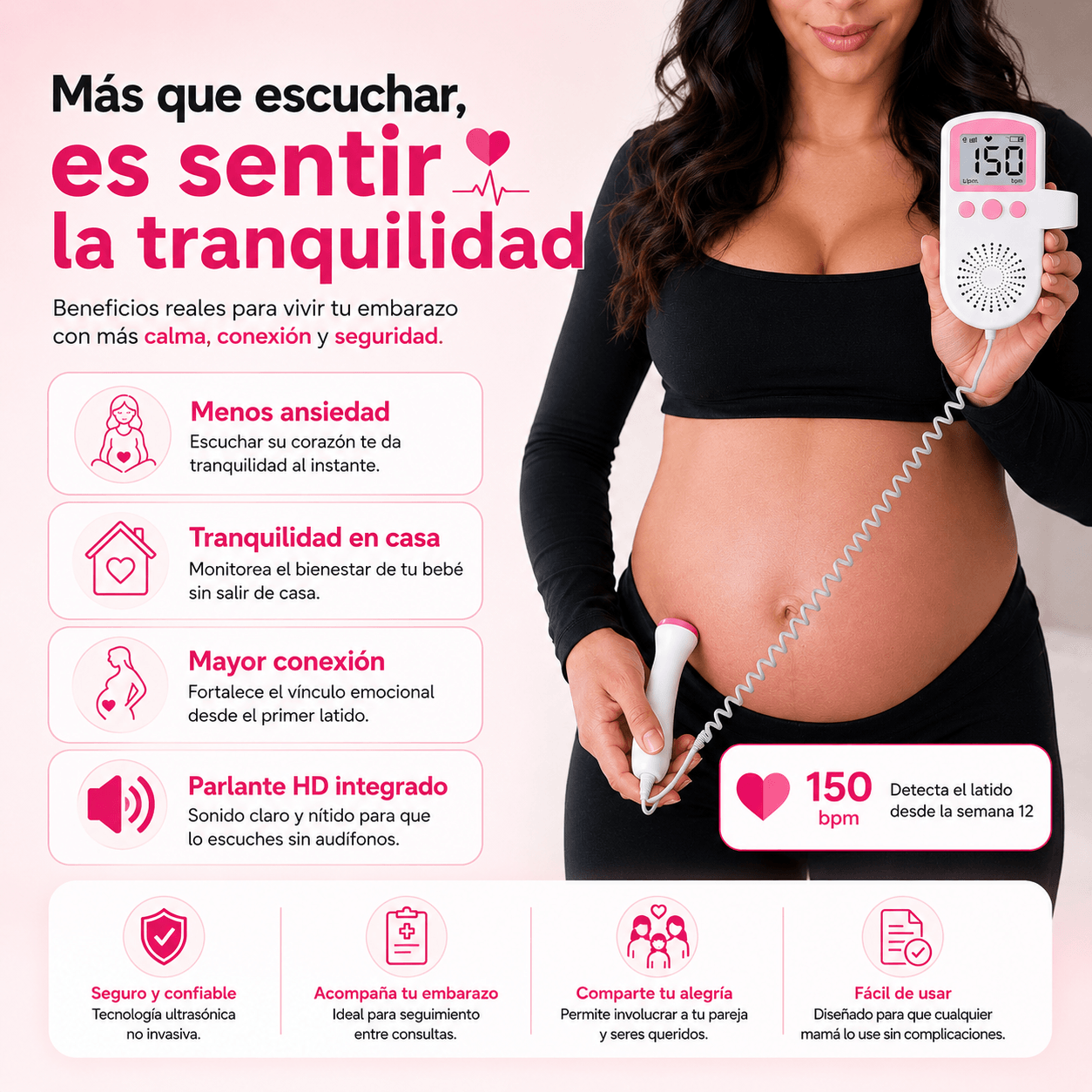 Mi Primer Latido® Monitor de Latidos Prenatal con Parlante HD