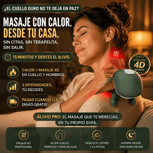 Alivio Pro 4D™ – Masajeador con Calor para Cuello y Espalda