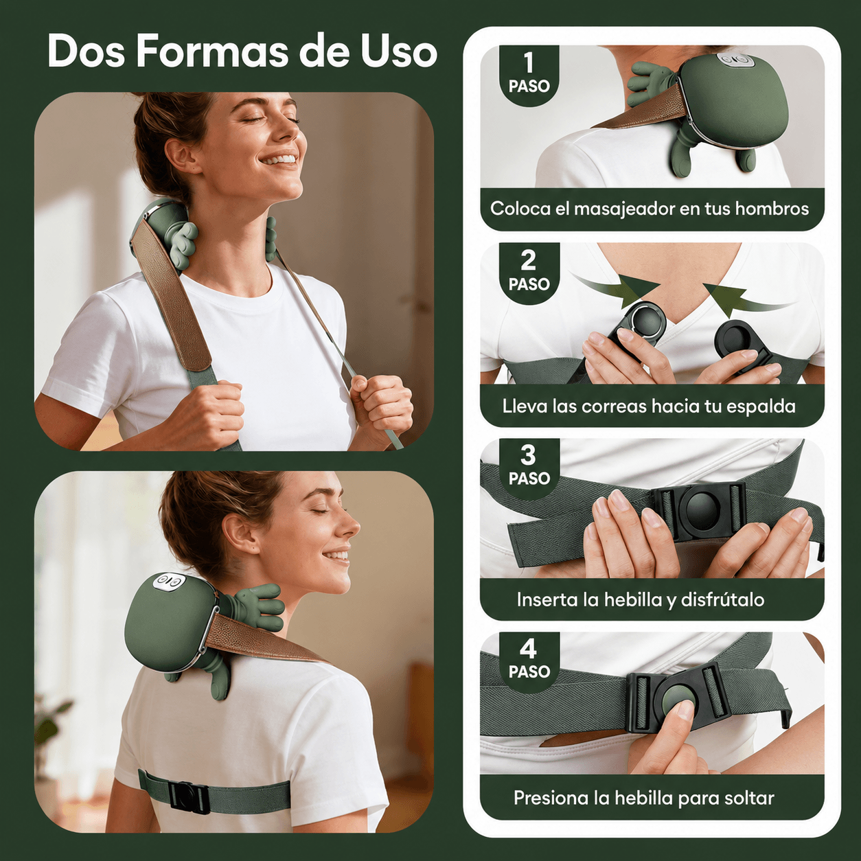 Alivio Pro 4D™ – Masajeador con Calor para Cuello y Espalda