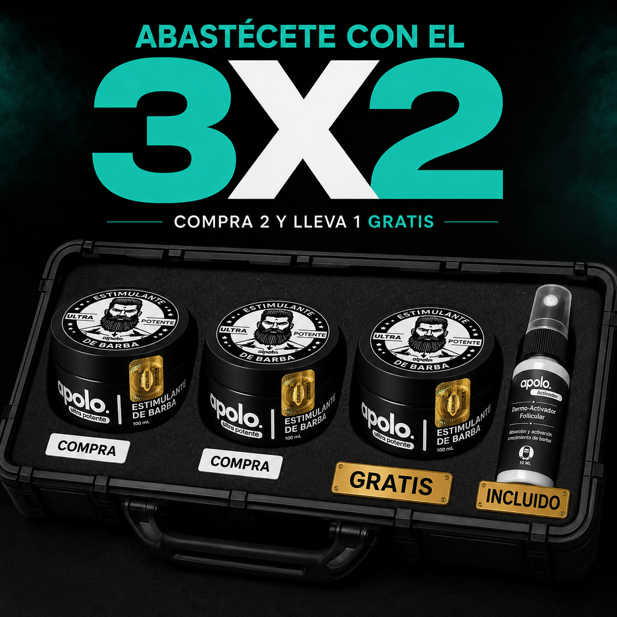 BÁLSAMO PARA CRECIMIENTO DE BARBA ULTRA POTENTE CON MINOXIDIL 20% | 100ML