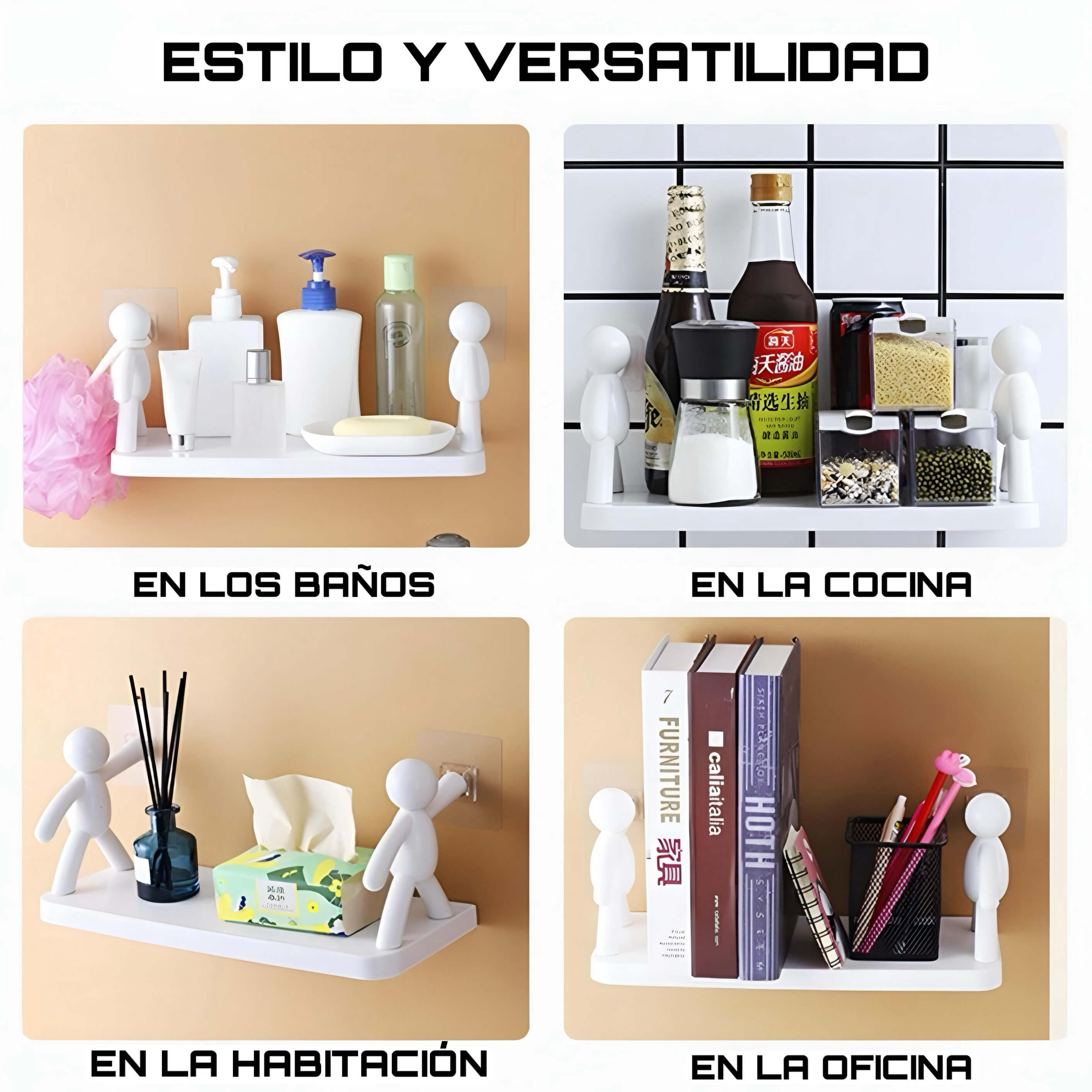 2X1  WALL SHELF® ESTANTE ORGANIZADOR ADHESIVO DE PARED