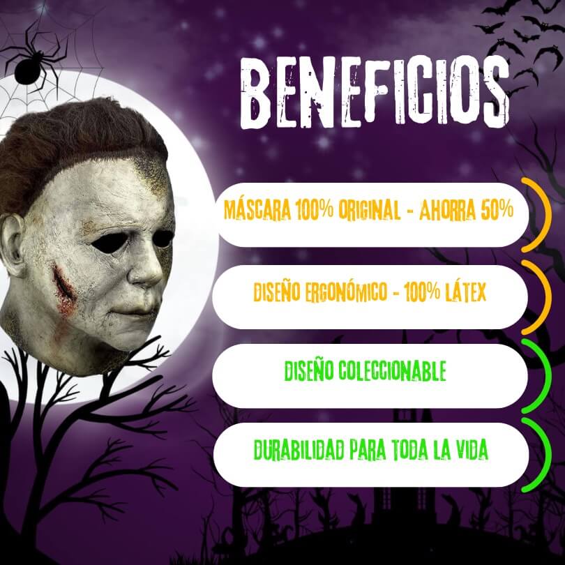 MÁSCARA MICHAEL MYERS® ORIGINAL + CUCHILLO DE JUGUETE DE REGALO 🎁