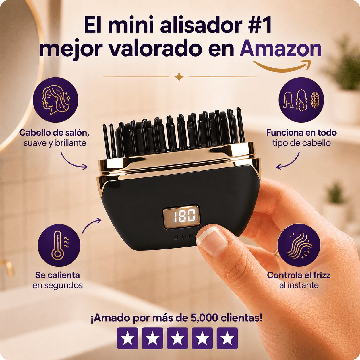 Mini plancha de pelo con calor ManeHalo™