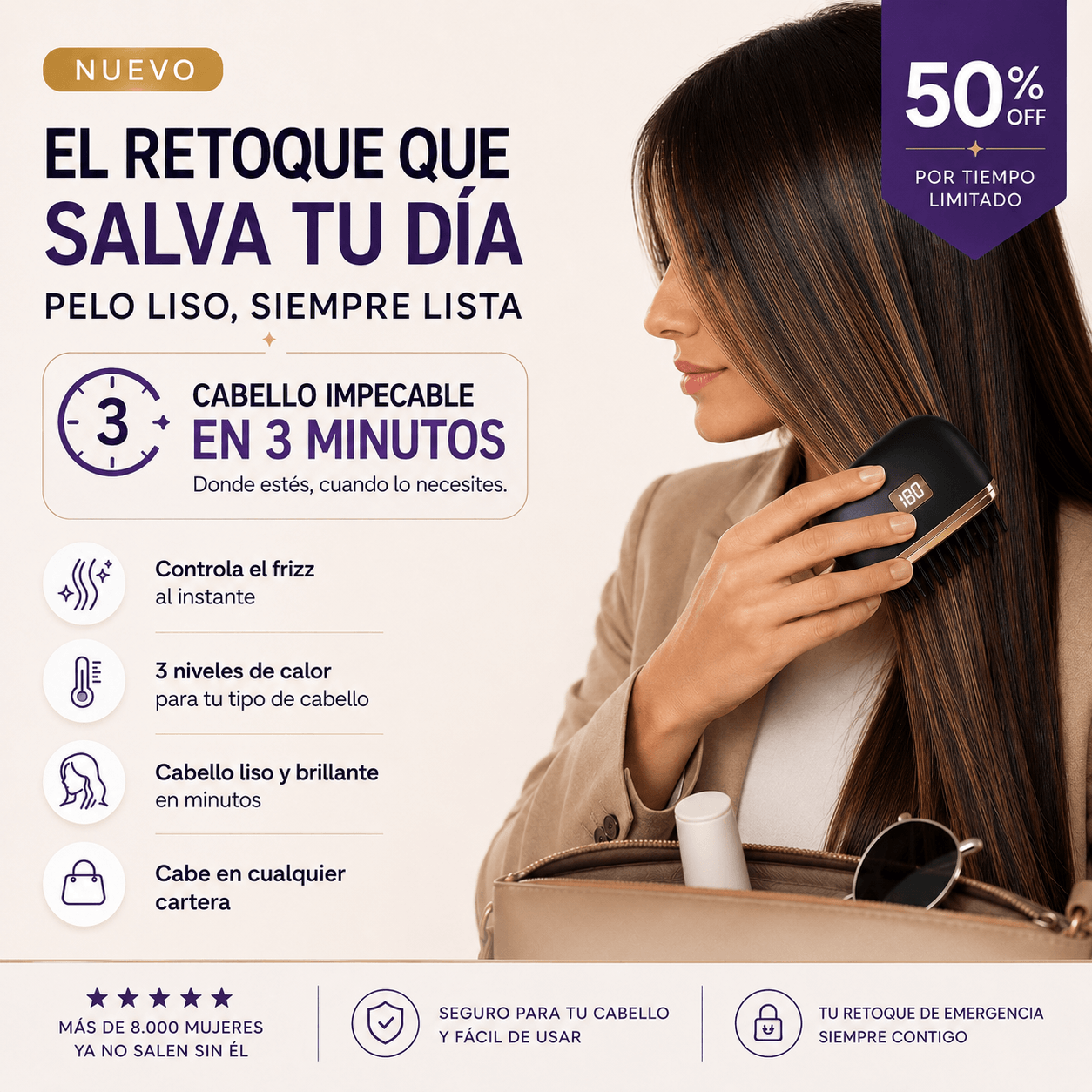 Mini plancha de pelo con calor ManeHalo™